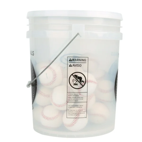 Works Set of 24 PVC Leather Practice Baseballs in Bucket - Image 3