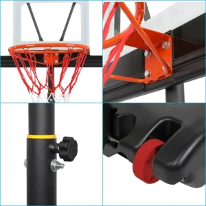 6.5ft-8ft Portable Basketball Hoop System Stand, Height Adjustable