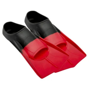 Works Adult Short Blade Swim Training Fin, Red, Medium