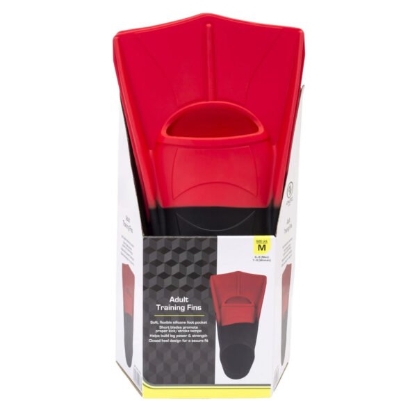 Works Adult Short Blade Swim Training Fin, Red, Medium - Image 3